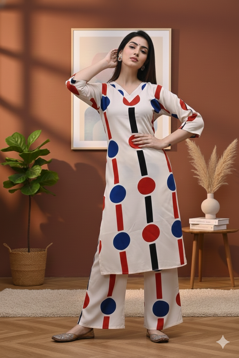 Classic Printed Coord Set for Daily and Casual Wear