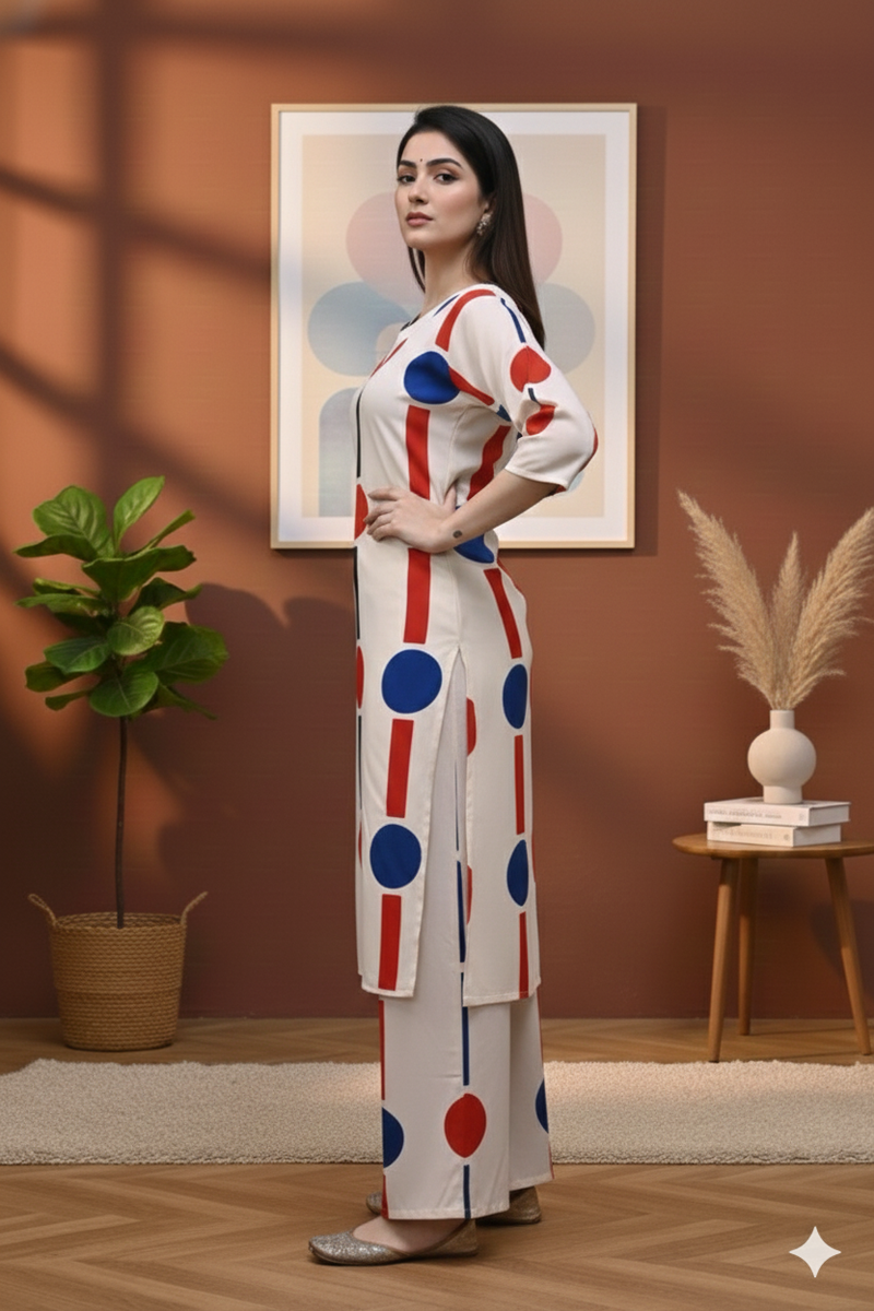 Classic Printed Coord Set for Daily and Casual Wear