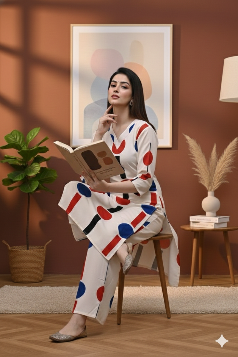 Classic Printed Coord Set for Daily and Casual Wear