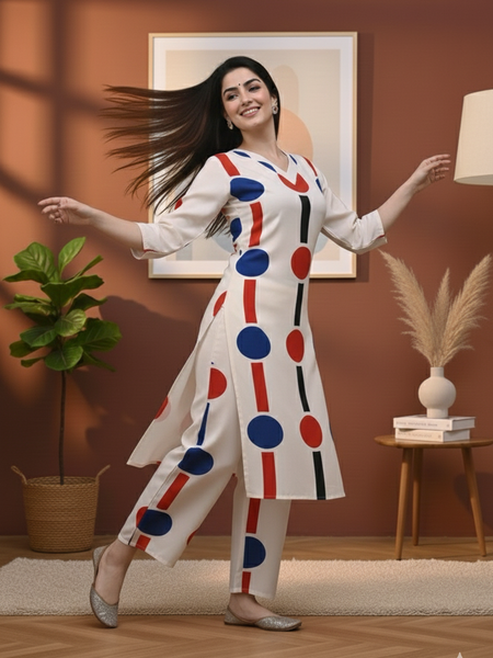 Classic Printed Coord Set for Daily and Casual Wear