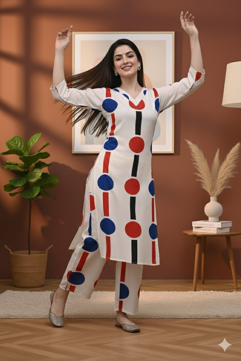 Classic Printed Coord Set for Daily and Casual Wear