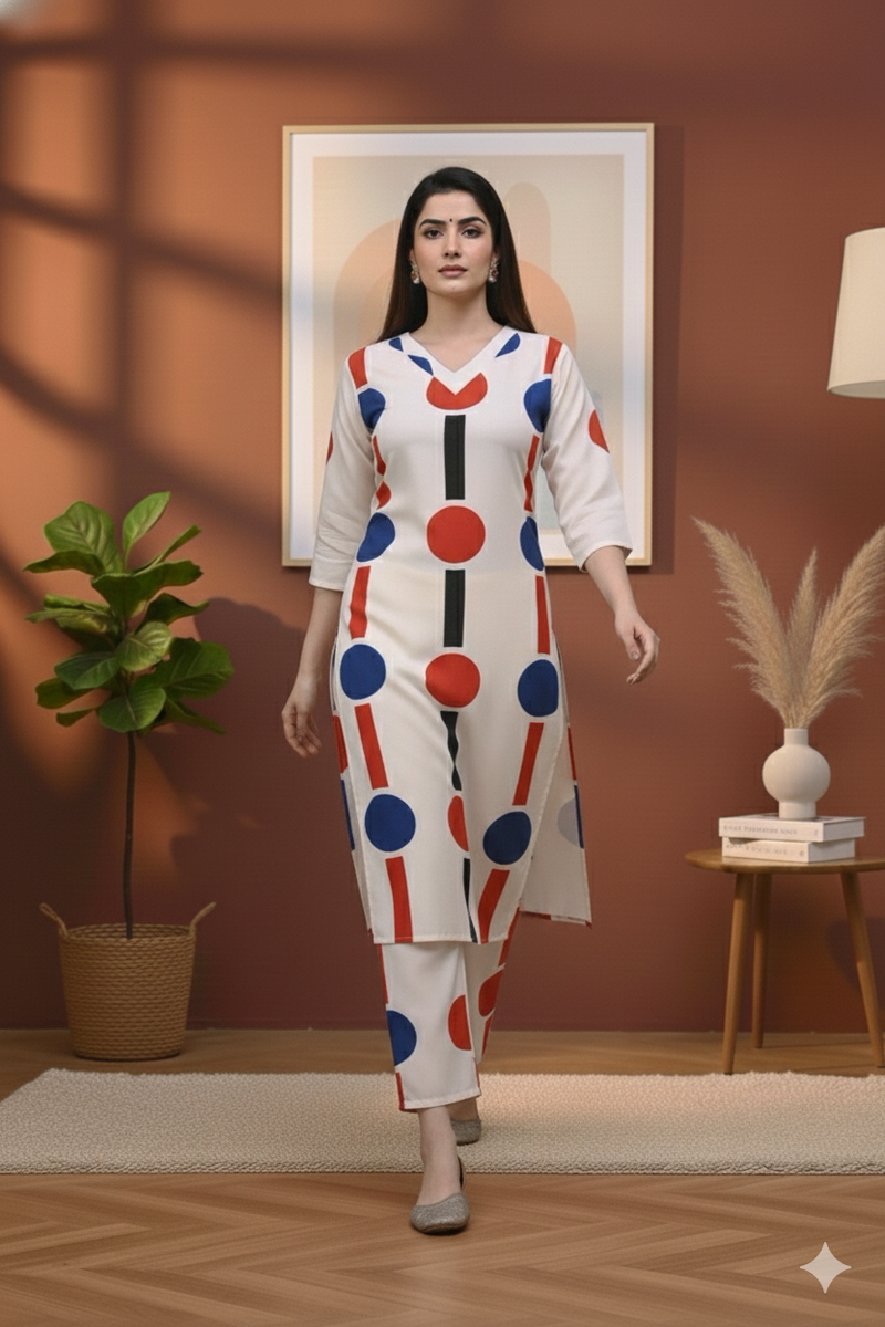 Classic Printed Coord Set for Daily and Casual Wear