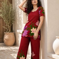 Trendy Printed Coord Set with Short Kurti and Palazzo