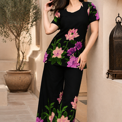 Trendy Printed Coord Set with Short Kurti and Palazzo