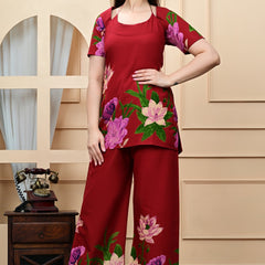 Trendy Printed Coord Set with Short Kurti and Palazzo