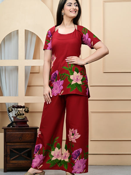 Trendy Printed Coord Set with Short Kurti and Palazzo