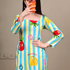Short Length Full-sleeve Kurti with Corset Back Dori