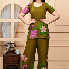 Trendy Printed Coord Set with Short Kurti and Palazzo