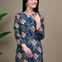 Short Length Full-sleeve Kurti with Corset Back Dori