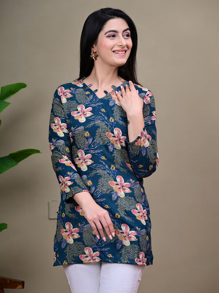 Short Length Full-sleeve Kurti with Corset Back Dori