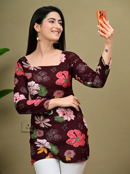 Short Length Full-sleeve Kurti with Corset Back Dori