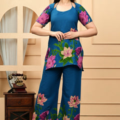 Trendy Printed Coord Set with Short Kurti and Palazzo