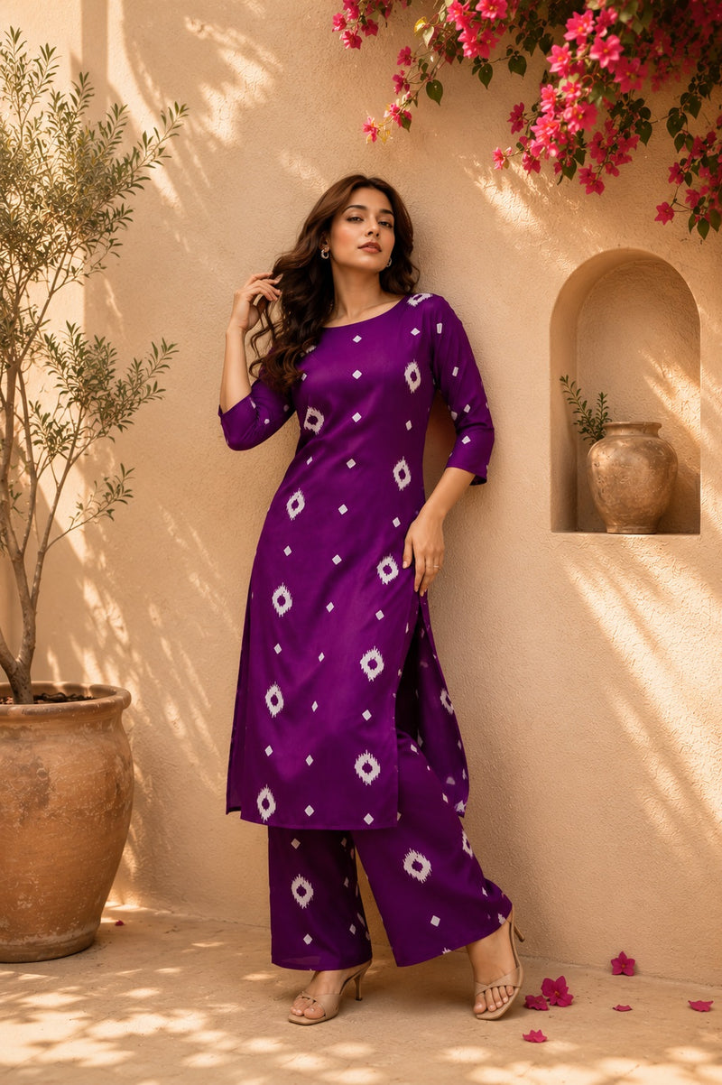 Classic Printed Coord Set for Daily and Casual Wear