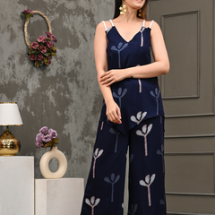 Bold Floral Print Shoulder Straps Coord Set