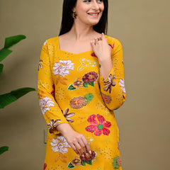 Short Length Full-sleeve Kurti with Corset Back Dori
