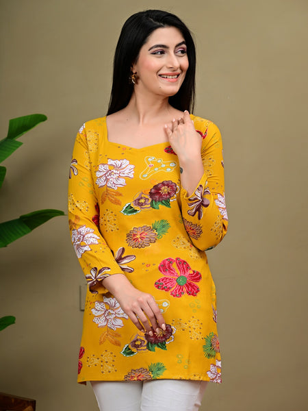 Short Length Full-sleeve Kurti with Corset Back Dori