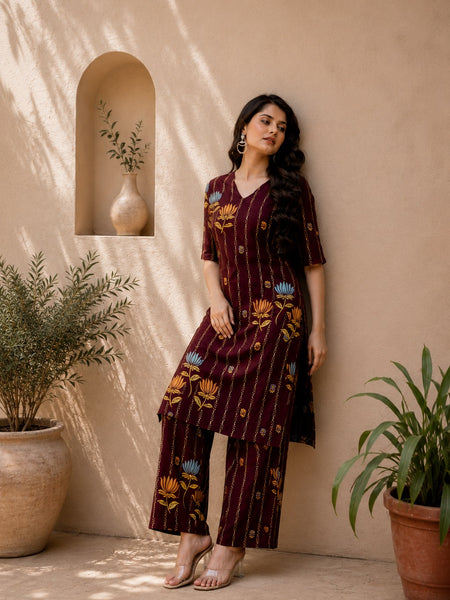 Classic Printed Coord Set for Daily and Casual Wear