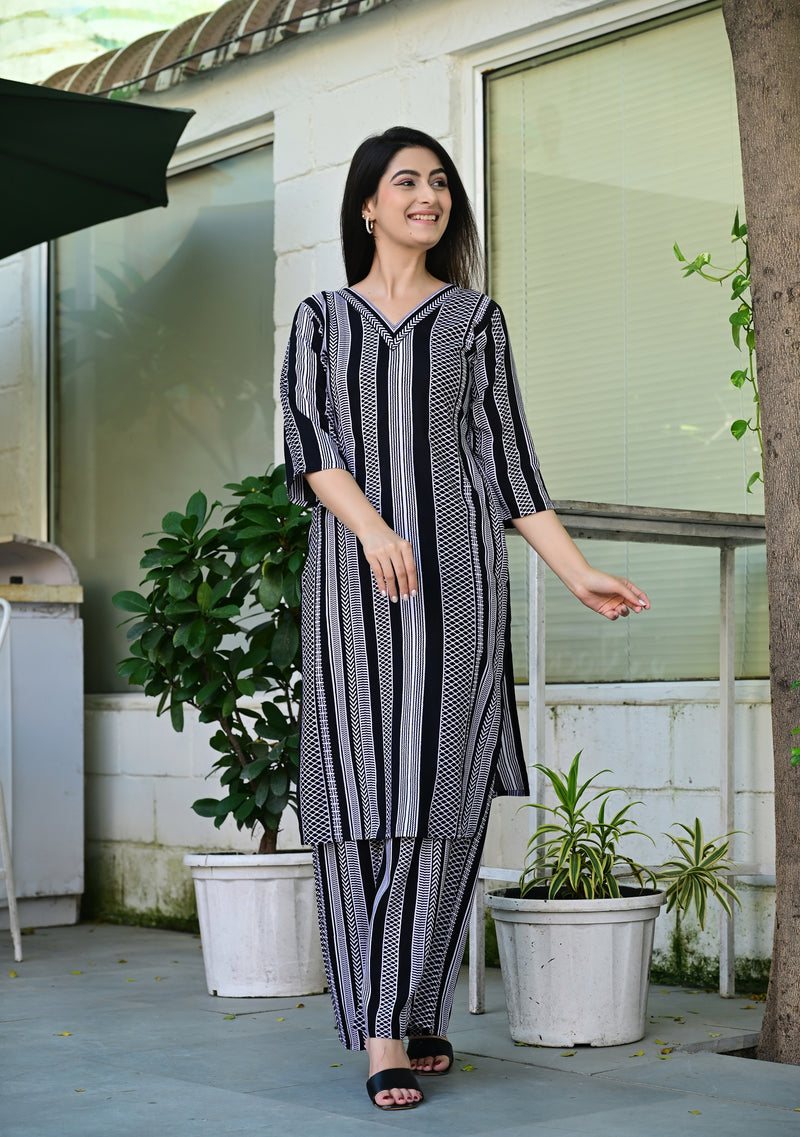 Classic Printed Coord Set for Daily and Casual Wear