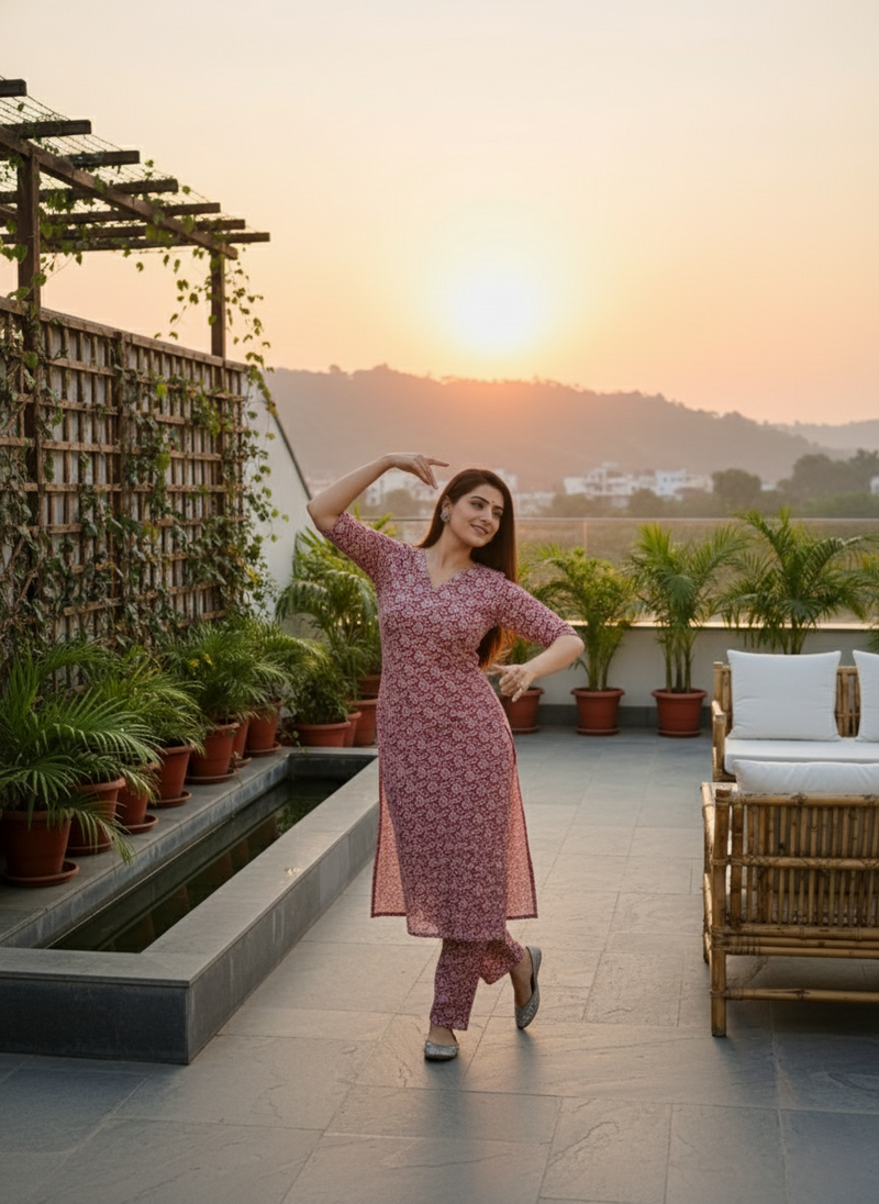 Classic Printed Coord Set for Daily and Casual Wear