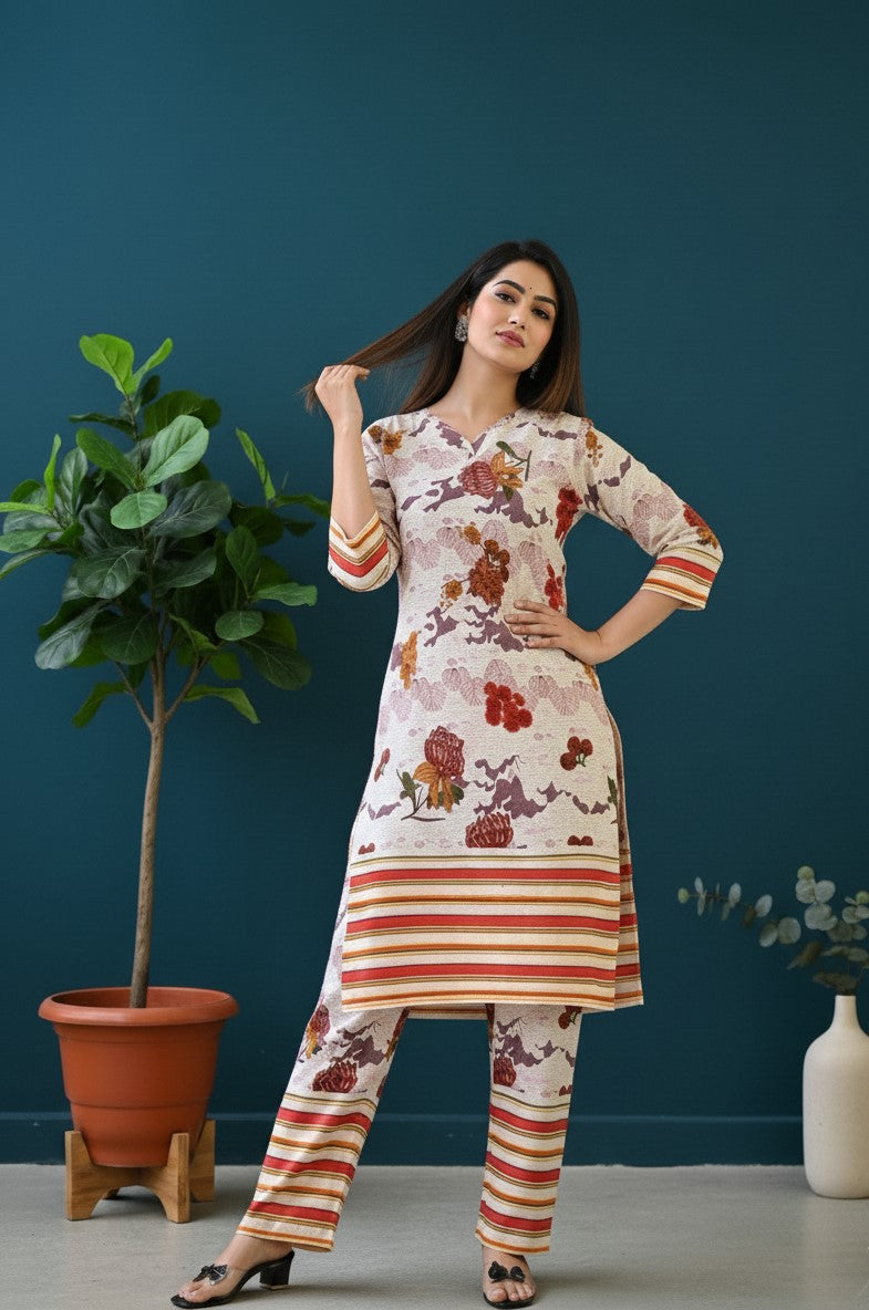 Classic Printed Coord Set for Daily and Casual Wear