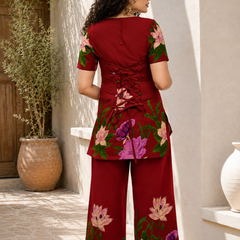 Trendy Printed Coord Set with Short Kurti and Palazzo