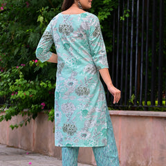 Classic Printed Pure Cotton Kurta, Palazzo and Dupatta Set for Festive wear