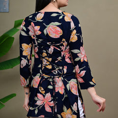 Short Length Full-sleeve Kurti with Corset Back Dori