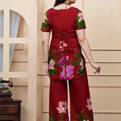 Trendy Printed Coord Set with Short Kurti and Palazzo