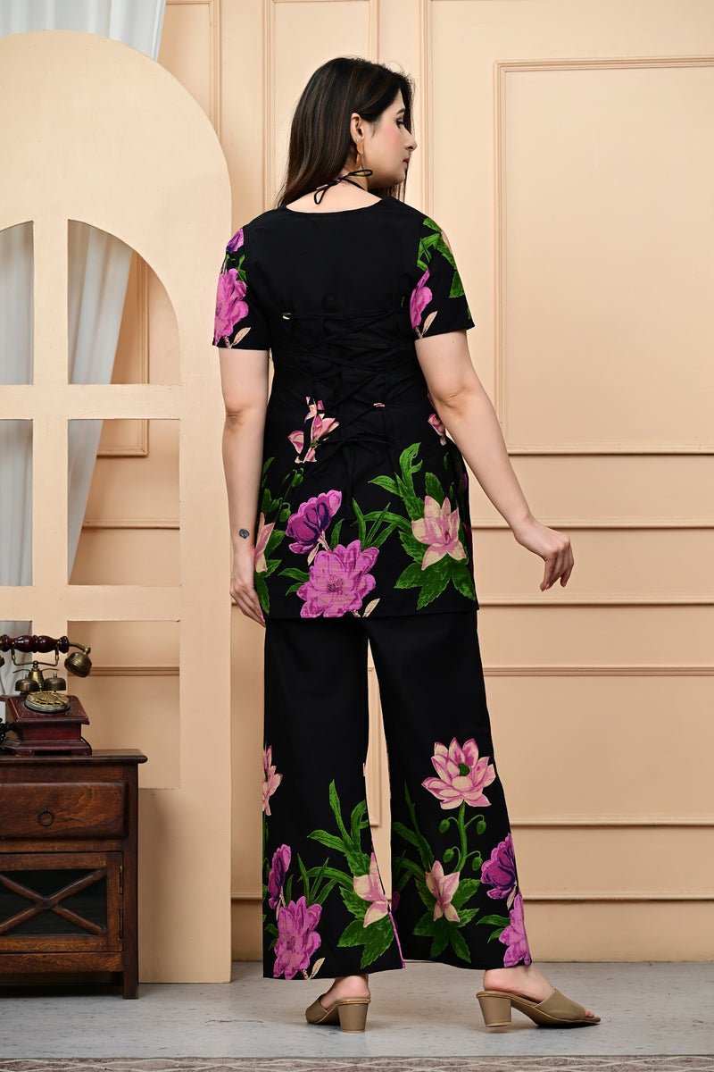 Trendy Printed Coord Set with Short Kurti and Palazzo