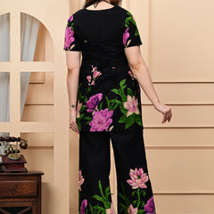 Trendy Printed Coord Set with Short Kurti and Palazzo