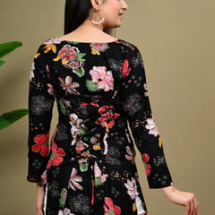 Short Length Full-sleeve Kurti with Corset Back Dori