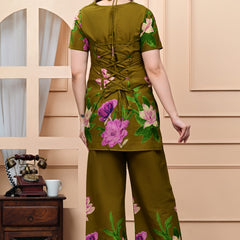 Trendy Printed Coord Set with Short Kurti and Palazzo