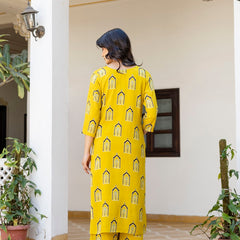 Yellow Printed Co-ord Set for Women
