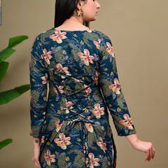 Short Length Full-sleeve Kurti with Corset Back Dori
