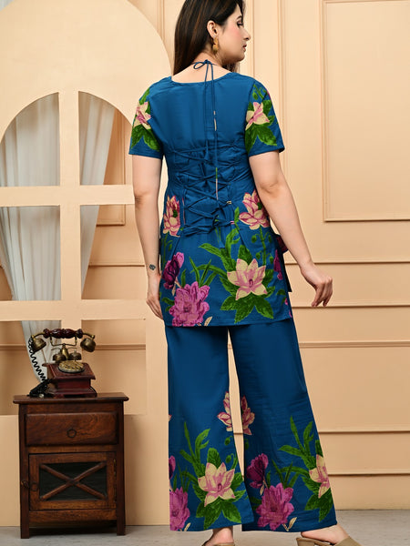 Trendy Printed Coord Set with Short Kurti and Palazzo