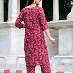 Classic Printed Pure Cotton Kurta, Palazzo and Dupatta Set for Festive wear