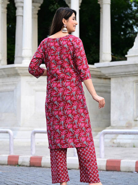 Classic Printed Pure Cotton Kurta, Palazzo and Dupatta Set for Festive wear