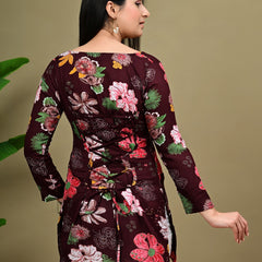 Short Length Full-sleeve Kurti with Corset Back Dori