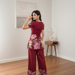 Trendy Printed Coord Set with Short Kurti and Palazzo