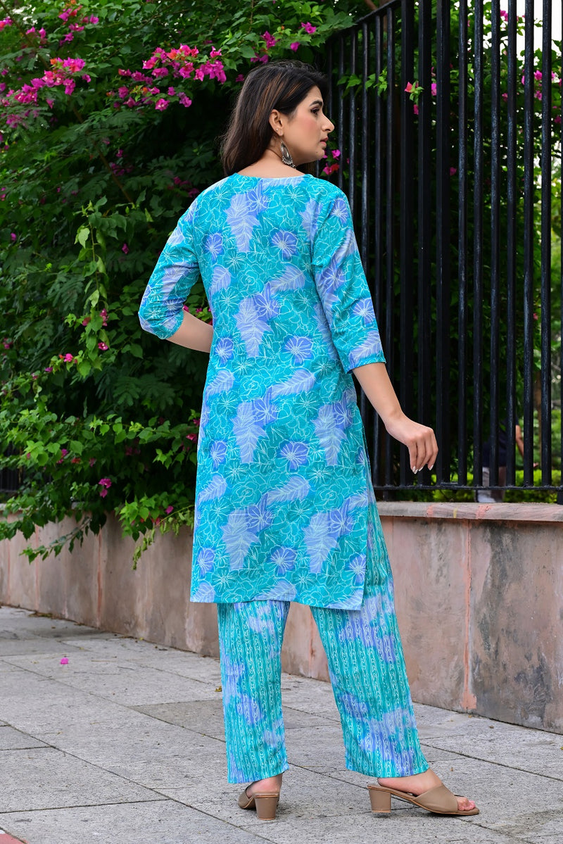 Classic Printed Pure Cotton Kurta, Palazzo and Dupatta Set for Festive wear