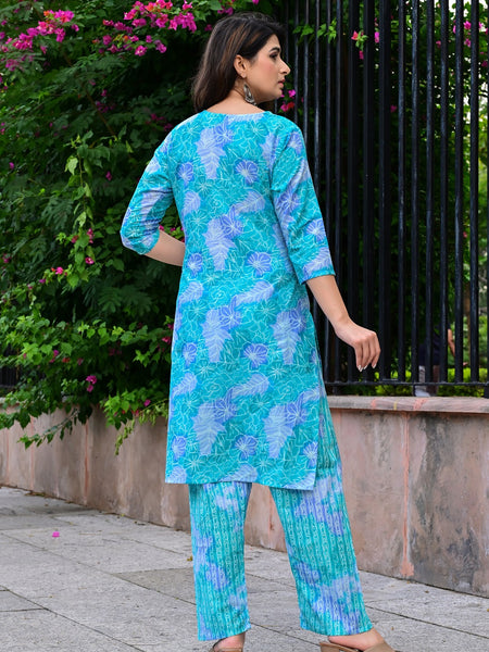Classic Printed Pure Cotton Kurta, Palazzo and Dupatta Set for Festive wear