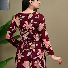 Short Length Full-sleeve Kurti with Corset Back Dori