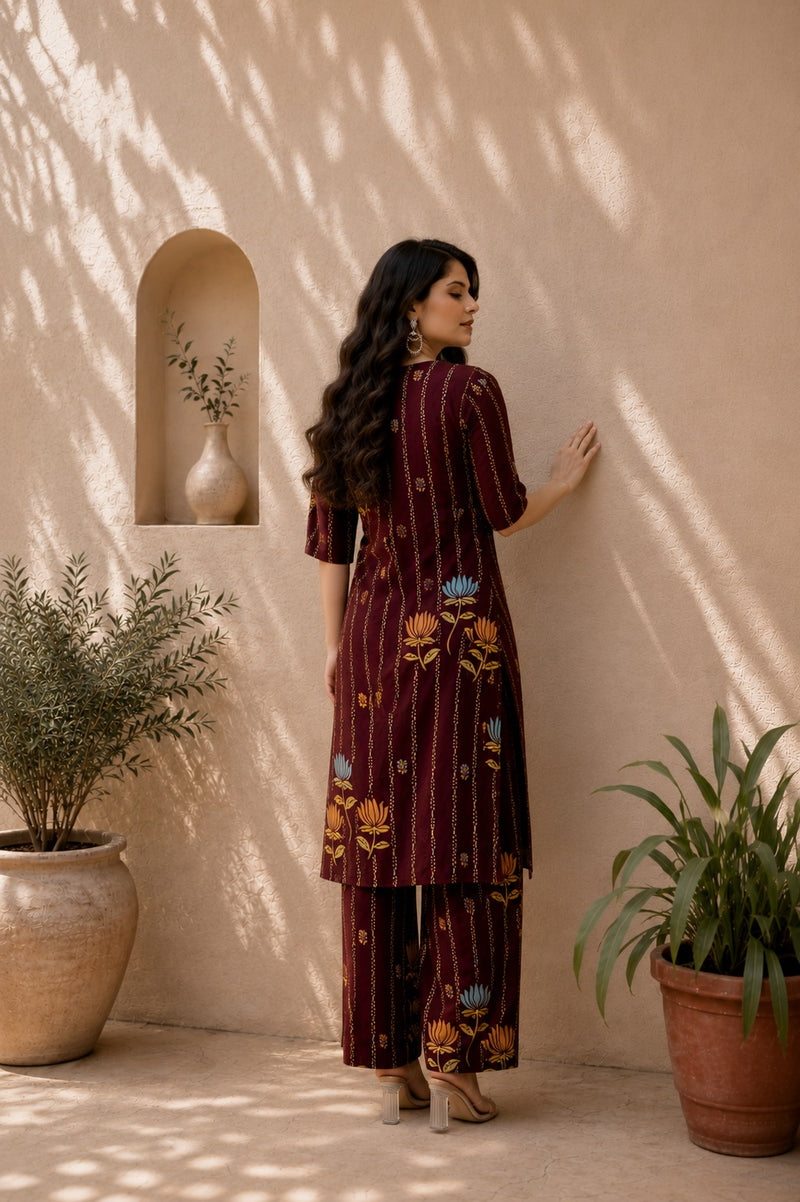 Classic Printed Coord Set for Daily and Casual Wear