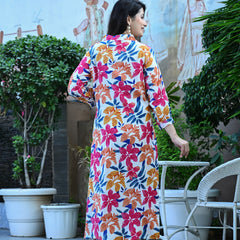 Casual & Comfortable Multicolored Printed Dress for Women with Pocket