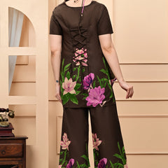 Trendy Printed Coord Set with Short Kurti and Palazzo