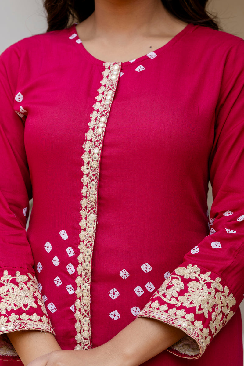 Classic Embroidered Coord Set Front Close View