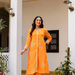 Classic orange coord set front view
