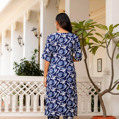 Stylish printed co ord set for women back view
