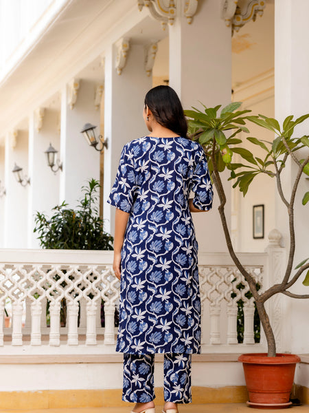 Stylish printed co ord set for women back view
