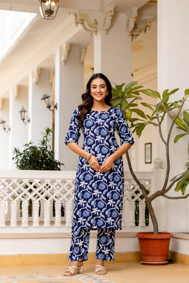 Classic blue coord set front view
